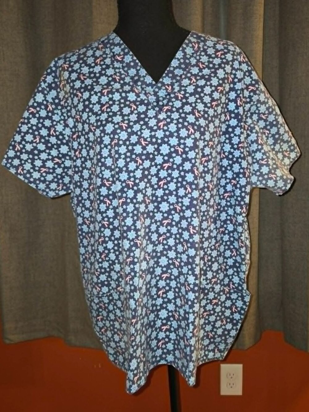 Jasco Uniform Breast Cancer Awareness Floral Scrub Top